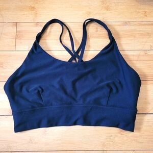 Athletic Works Black Crossover Strappy Back L Sports Bra
